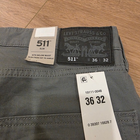Levis 511 Slim Commuter Pants Mens W36 L32 Grey 3M Reflective Utility NWT - Picture 13 of 15